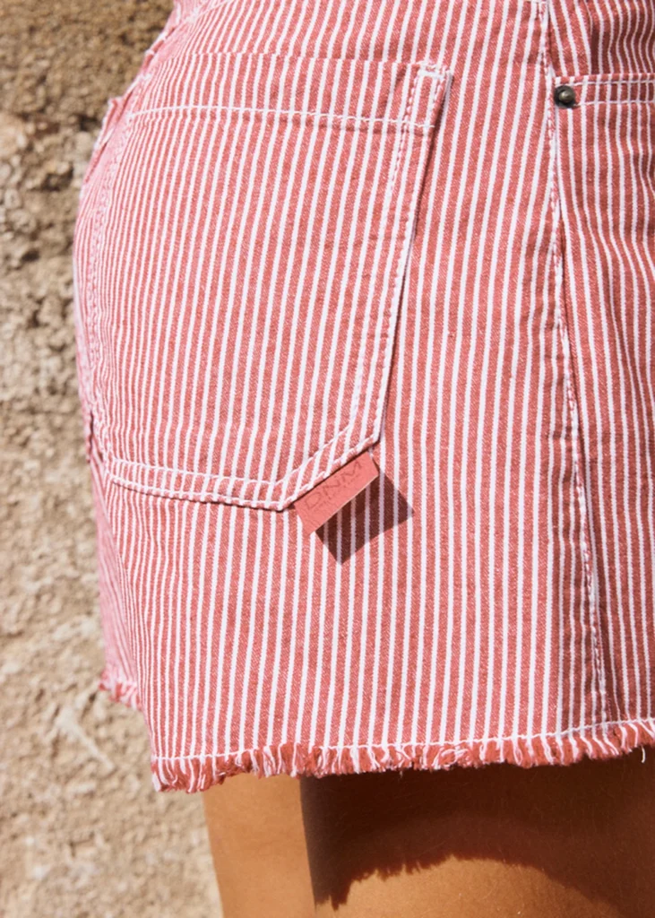 mayoral Παντελονι κοντο Ριγέ Τζιν 26 6205 55 Κερασί