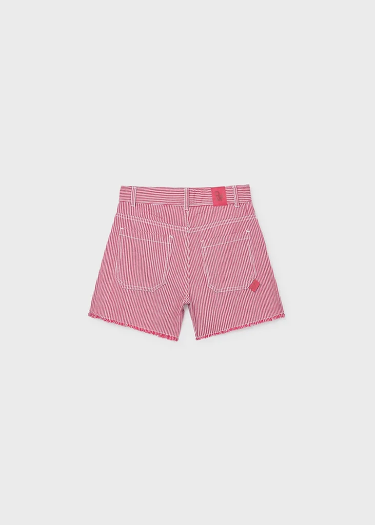 mayoral Παντελονι κοντο Ριγέ Τζιν 26 6205 55 Κερασί