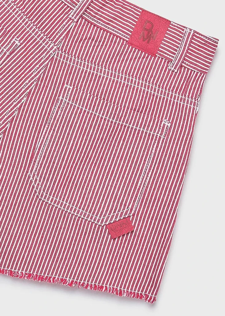 mayoral Παντελονι κοντο Ριγέ Τζιν 26 6205 55 Κερασί