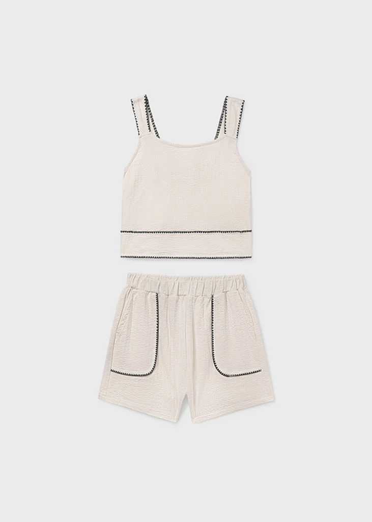 mayoral Σετ σορτς πλεξη κοχυλι 26 6213 70 Μπεζ