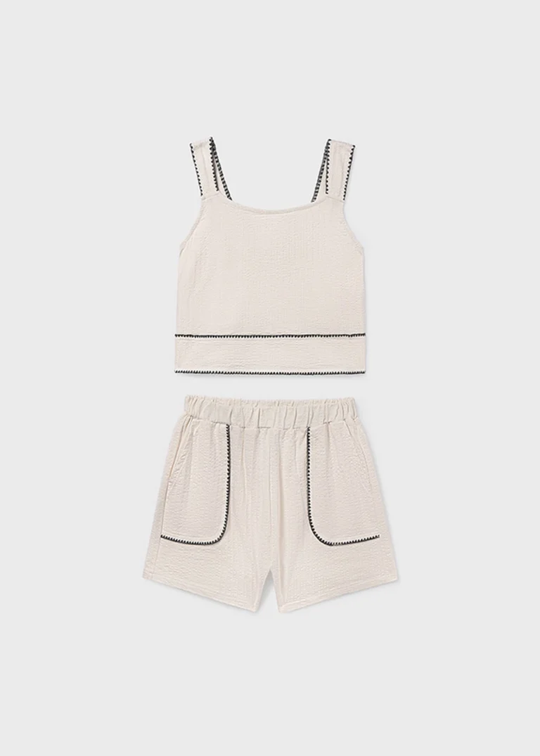 mayoral Σετ σορτς πλεξη κοχυλι 26 6213 70 Μπεζ