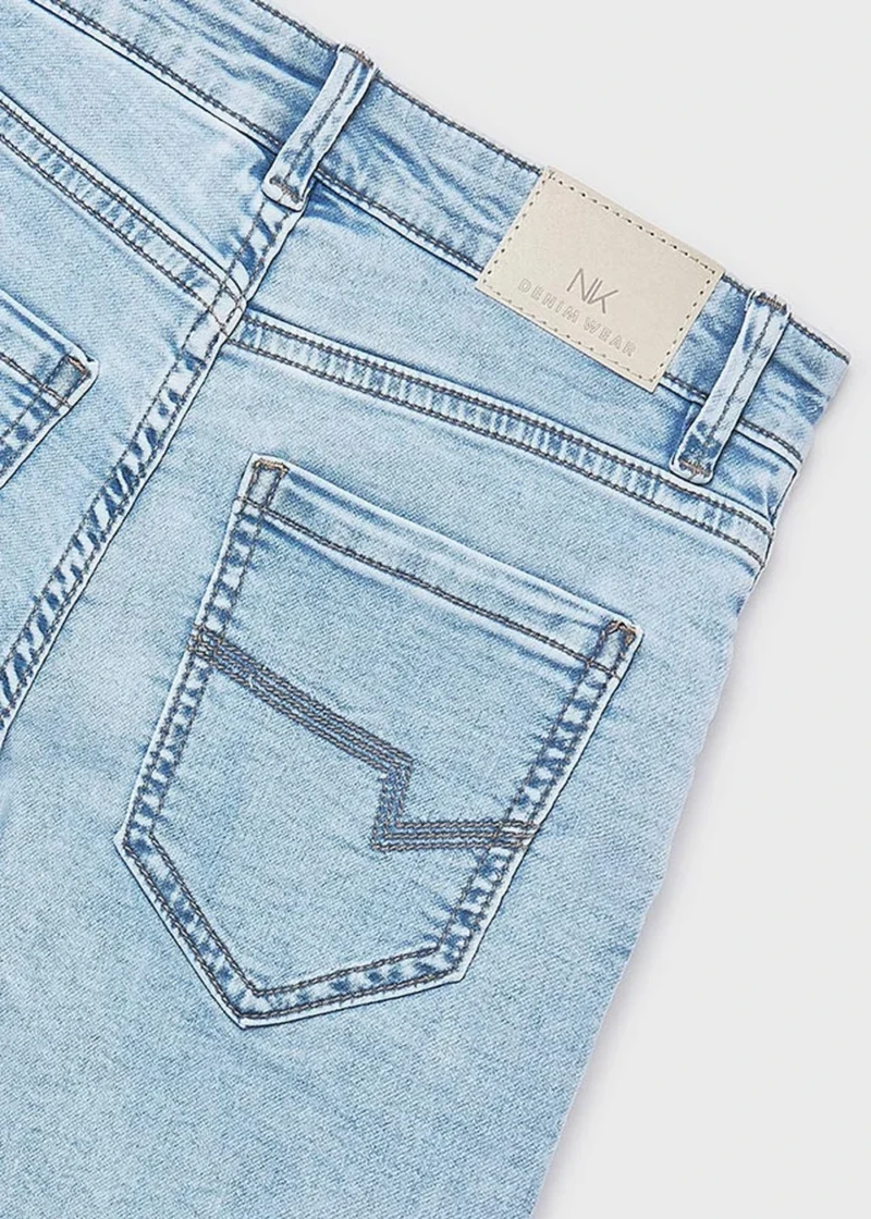 mayoral Βερμουδα soft denim 5τσεπη 26 6217 28 Πετροπλυμένο Τζιν