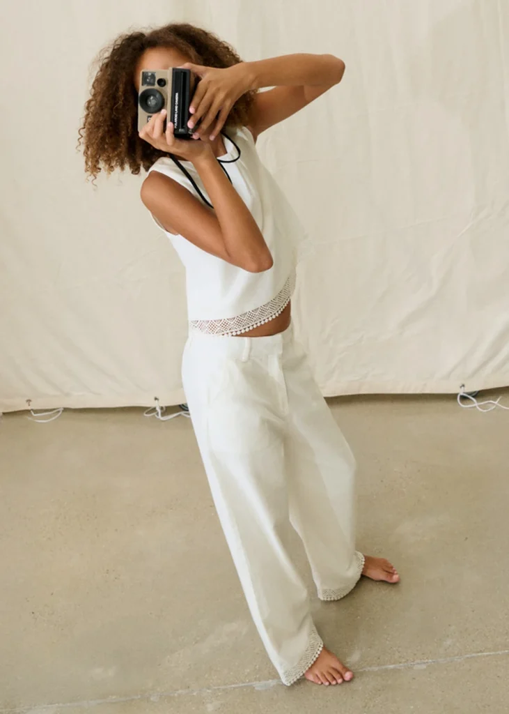 mayoral Παντελονι μακρυ δαντελα κεντη 26 6545 95 Εκρού