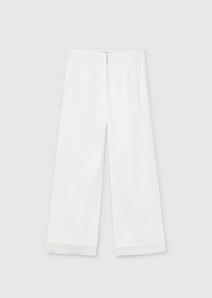 mayoral Παντελονι μακρυ δαντελα κεντη 26 6545 95 Εκρού