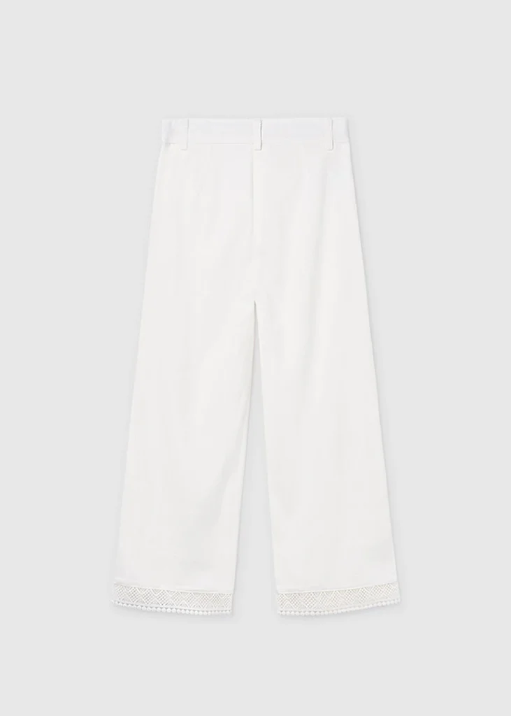 mayoral Παντελονι μακρυ δαντελα κεντη 26 6545 95 Εκρού