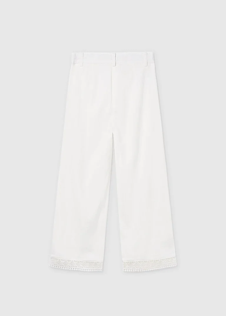 mayoral Παντελονι μακρυ δαντελα κεντη 26 6545 95 Εκρού