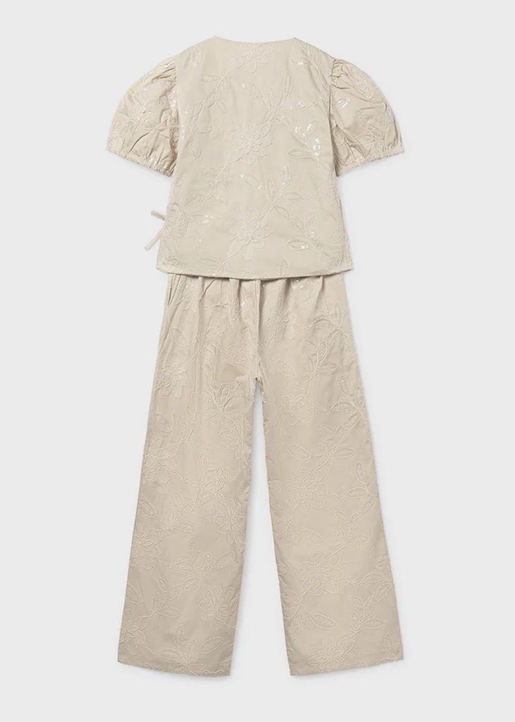 mayoral Σετ πανετλονι μακρυ κεντητο 26 6559 22 Μπεζ σκούρο