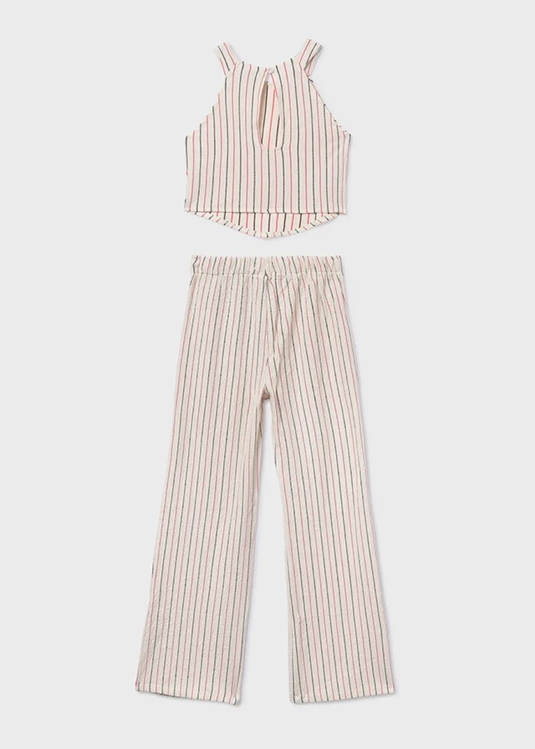 mayoral Σετ παντελονι μακρυ Ριγές 26 6560 26 Εκρού / Κοραλί