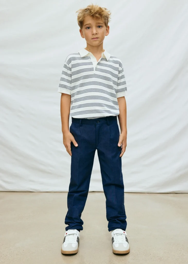 mayoral Παντελονι λινο suiting 26 6562 18 Μπλε σκούρο