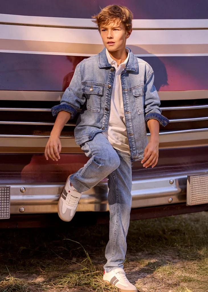 mayoral Παντελονι denim straight 26 6565 26 Πετροπλυμένο Τζιν