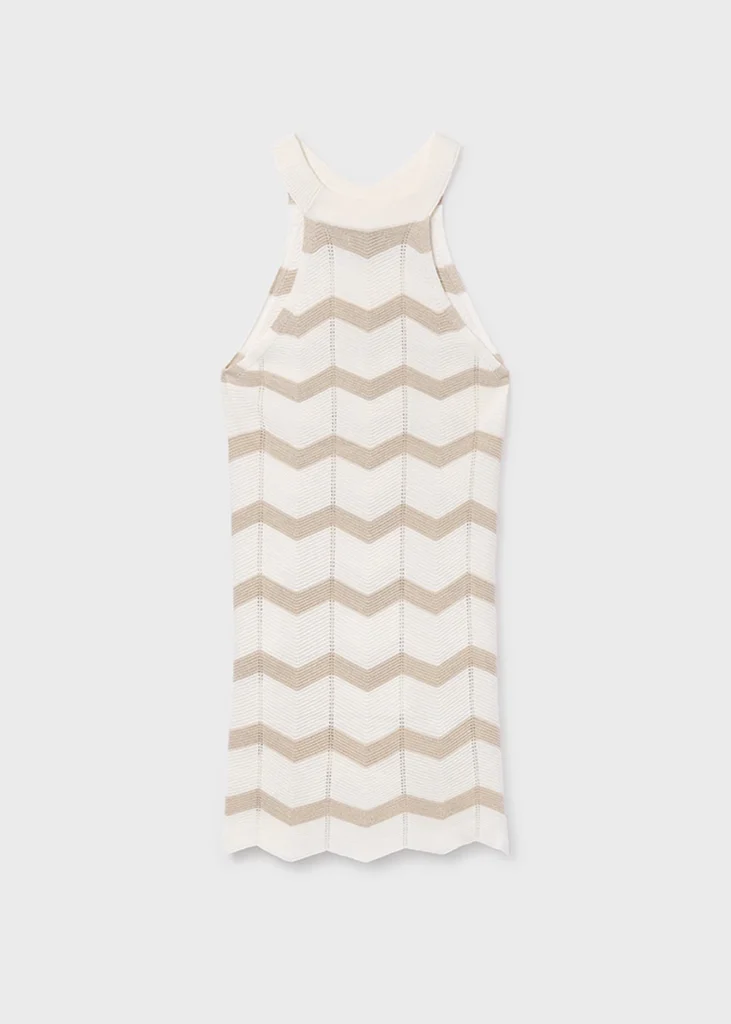 mayoral Φορεμα πλεκτο ζιγκ ζαγκ 26 6907 64 Εκρού αμμο