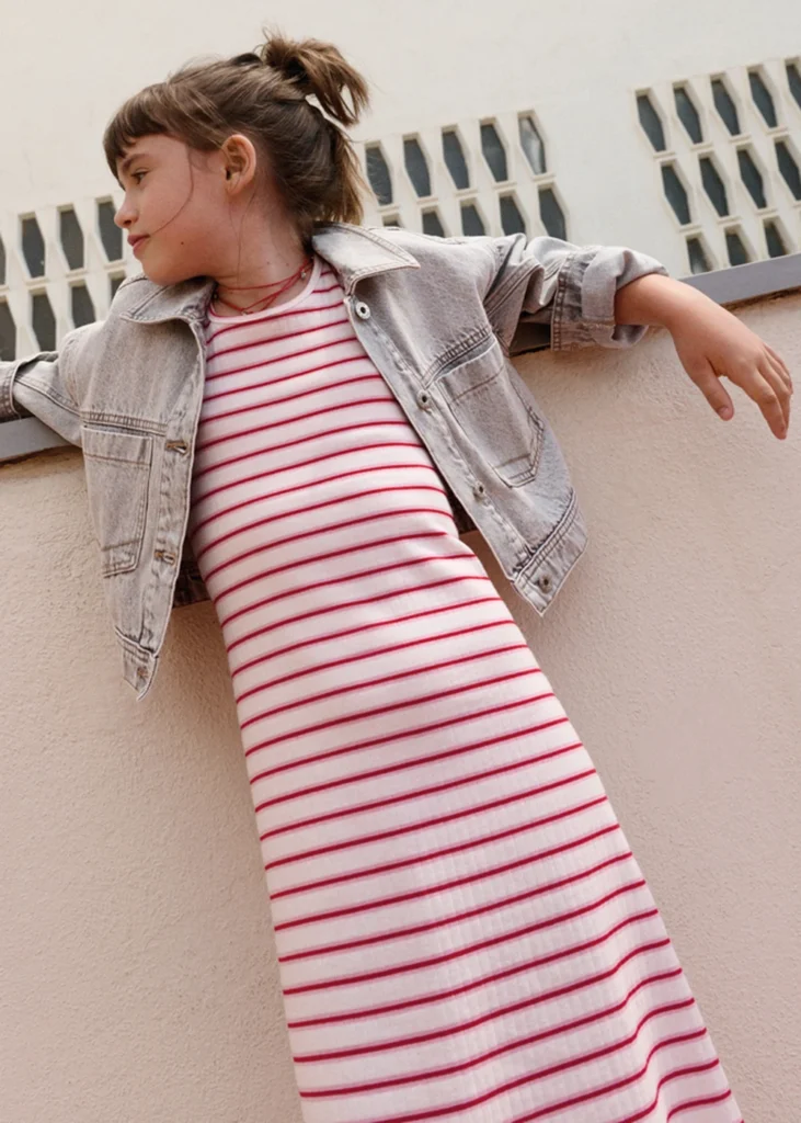 mayoral Φορεμα Ριγέ midi 26 6914 78 Μαύρο