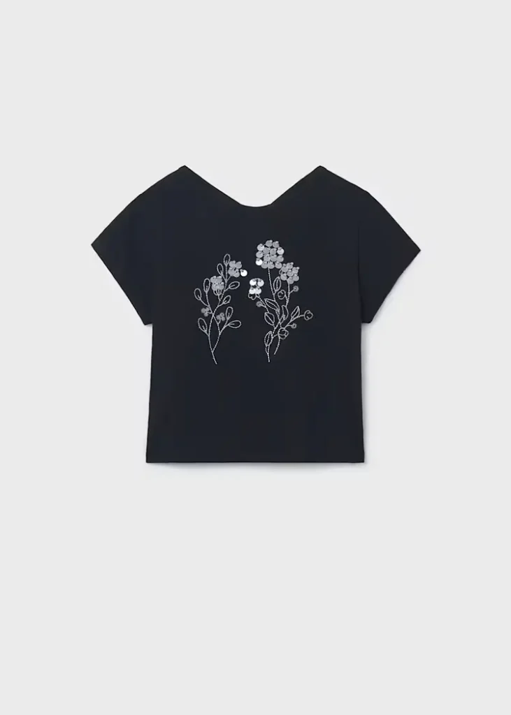 mayoral Μπλούζα από λινό κορίτσι Κωδ. 26 06002 092 Μαύρο