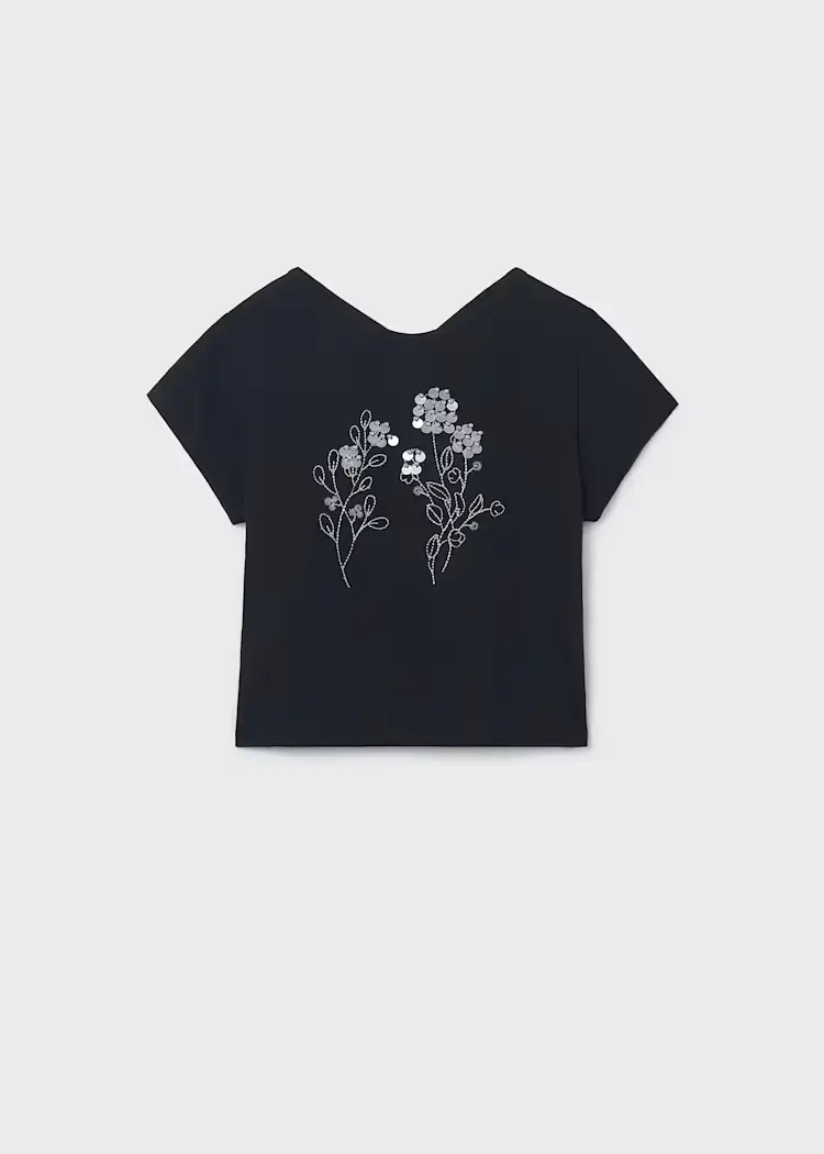 mayoral Μπλούζα από λινό κορίτσι Κωδ. 26 06002 092 Μαύρο