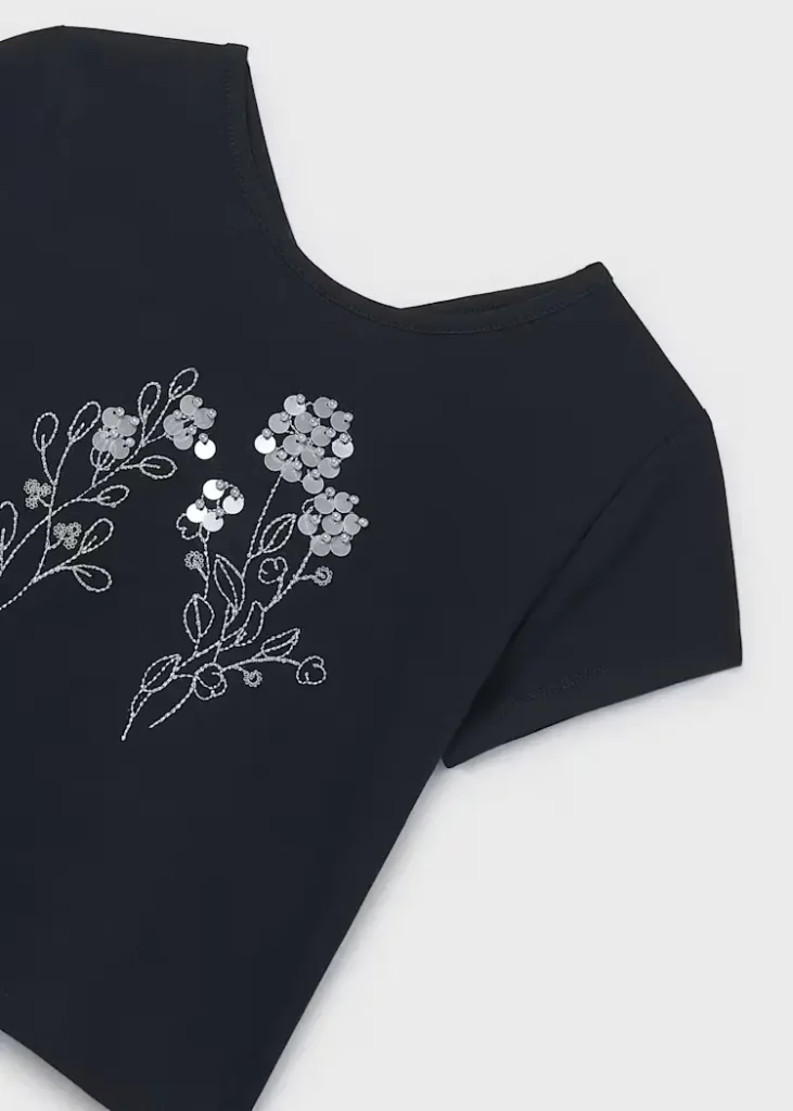 mayoral Μπλούζα από λινό κορίτσι Κωδ. 26 06002 092 Μαύρο