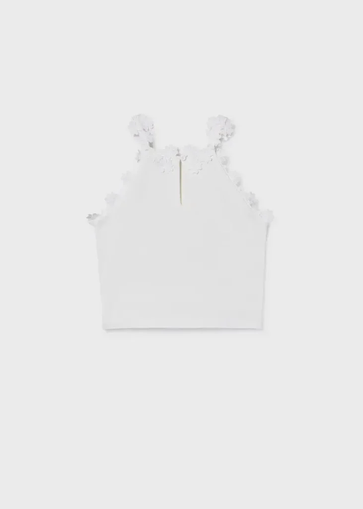 mayoral Μπλούζα με λεπτομέρειες λουλούδια κορίτσι Κωδ. 26 06015 019 Λευκό