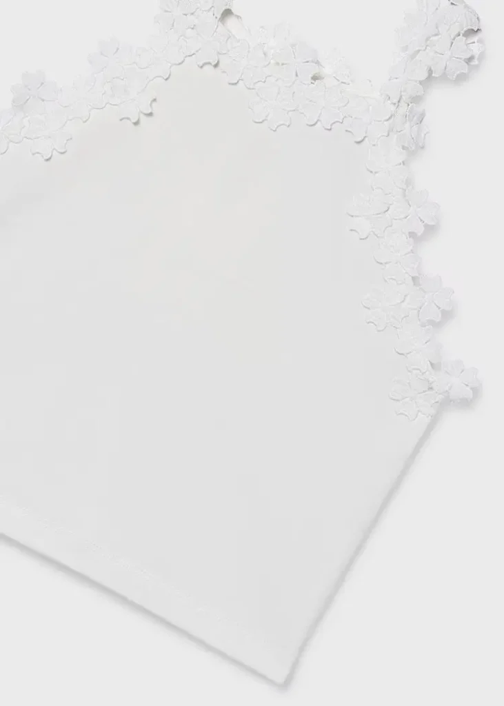 mayoral Μπλούζα με λεπτομέρειες λουλούδια κορίτσι Κωδ. 26 06015 019 Λευκό