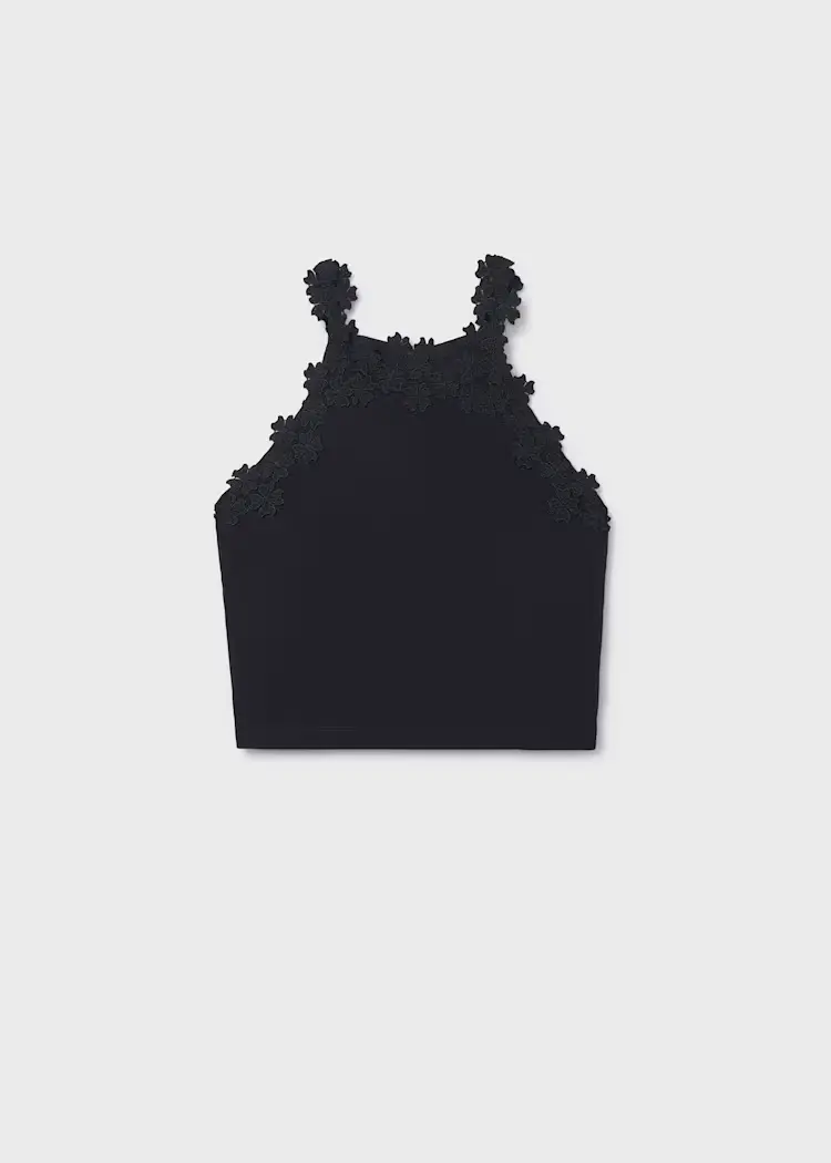 mayoral Μπλούζα με λεπτομέρειες λουλούδια κορίτσι Κωδ. 26 06015 021 Μαύρο