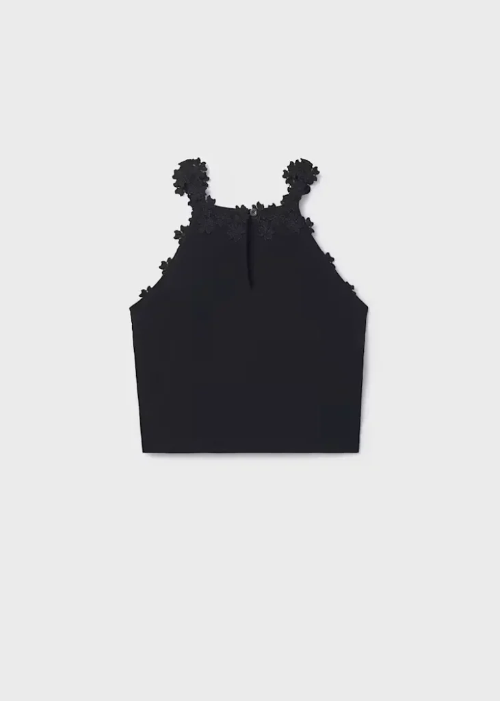 mayoral Μπλούζα με λεπτομέρειες λουλούδια κορίτσι Κωδ. 26 06015 021 Μαύρο