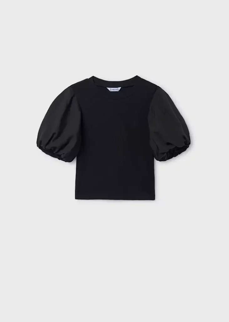 mayoral Μπλουζα κοντομανικη καναλε συ 26 6001 92 Μαύρο