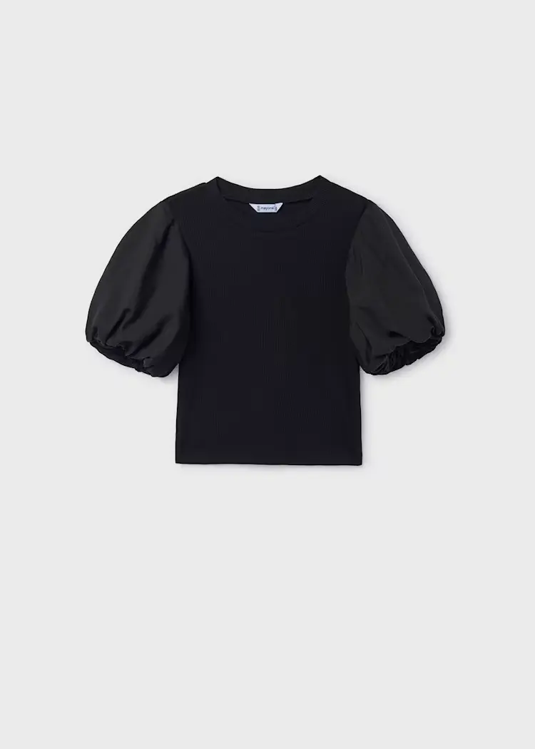 mayoral Μπλουζα κοντομανικη καναλε συ 26 6001 92 Μαύρο