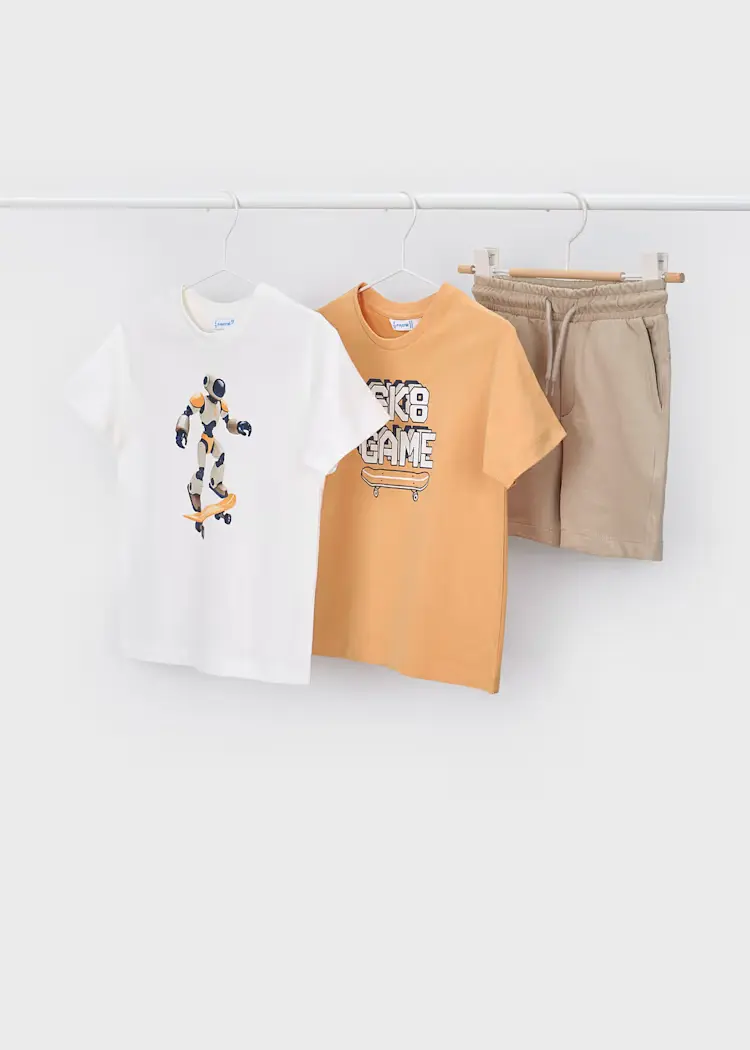 mayoral Σετ μακό 3 τεμάχια αγόρι Κωδ. 26 03604 035 Ροδακινί