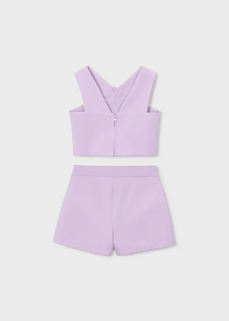 mayoral Σετ βερμουδα κρεπ λουλουδια 26 3948 95 Μωβ