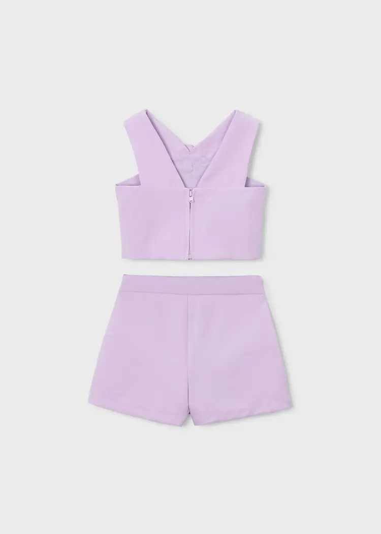 mayoral Σετ βερμουδα κρεπ λουλουδια 26 3948 95 Μωβ