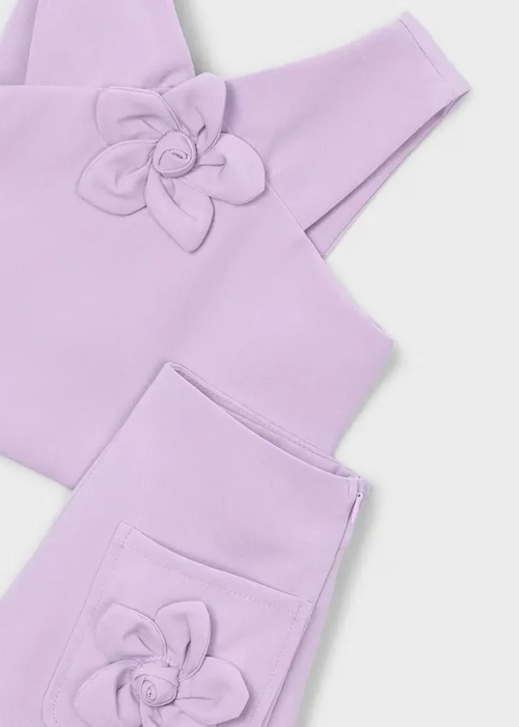 mayoral Σετ βερμουδα κρεπ λουλουδια 26 3948 95 Μωβ