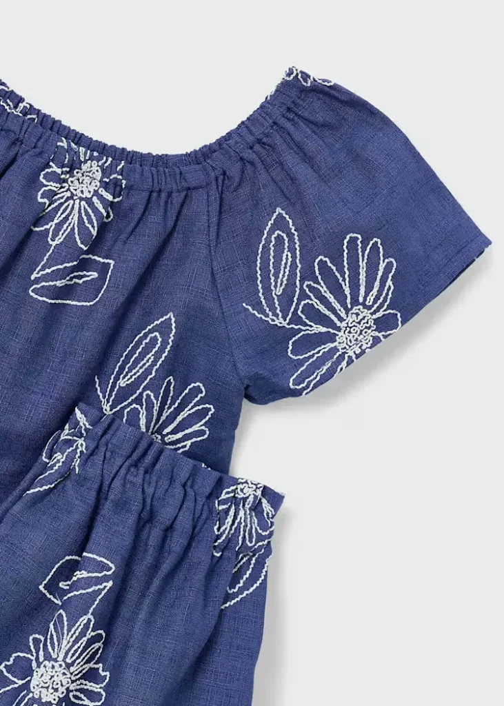 mayoral Σετ φουστα λινη σταμπωτη 26 3947 58 Μπλε ριγέ