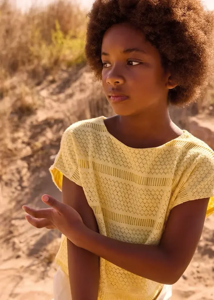 mayoral Τοπ απομιμηση crochet 26 6022 34 Βανίλια