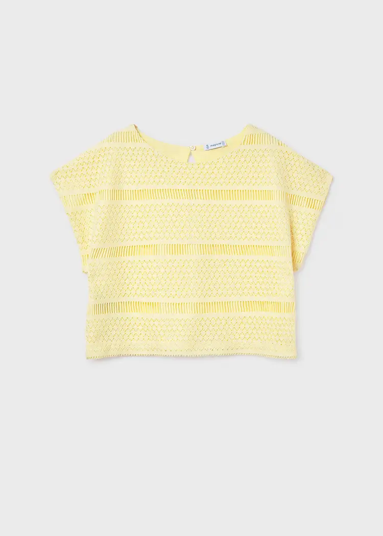 mayoral Τοπ απομιμηση crochet 26 6022 34 Βανίλια