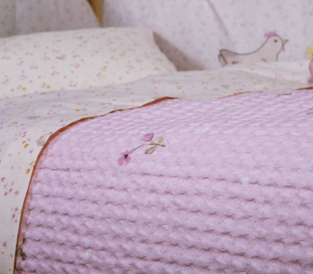 nef nef Βρεφική κουβέρτα πικέ αγκαλιάς cute & sweet 80x110 Λιλά Κωδ. 039492