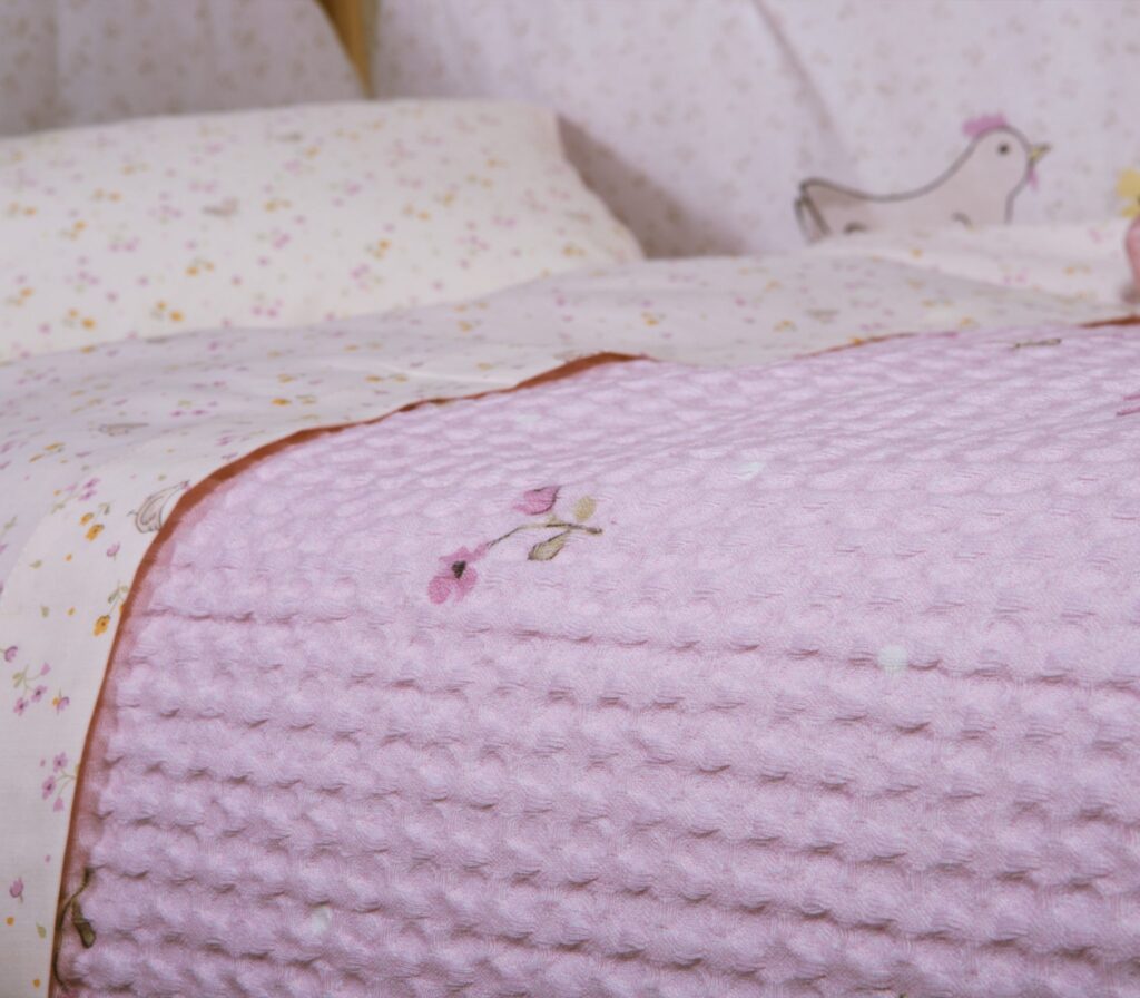 nef nef Βρεφική κουβέρτα πικέ αγκαλιάς cute & sweet 110x150 Λιλά Κωδ. 039493