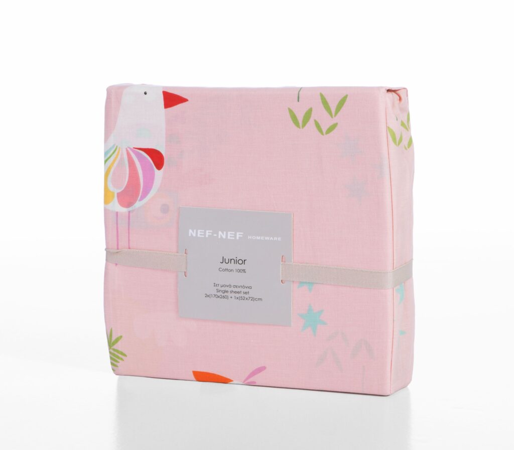 nef nef Παιδικά σετ σεντόνια μονά birds mania 170x260 Ροζ Κωδ. 039535