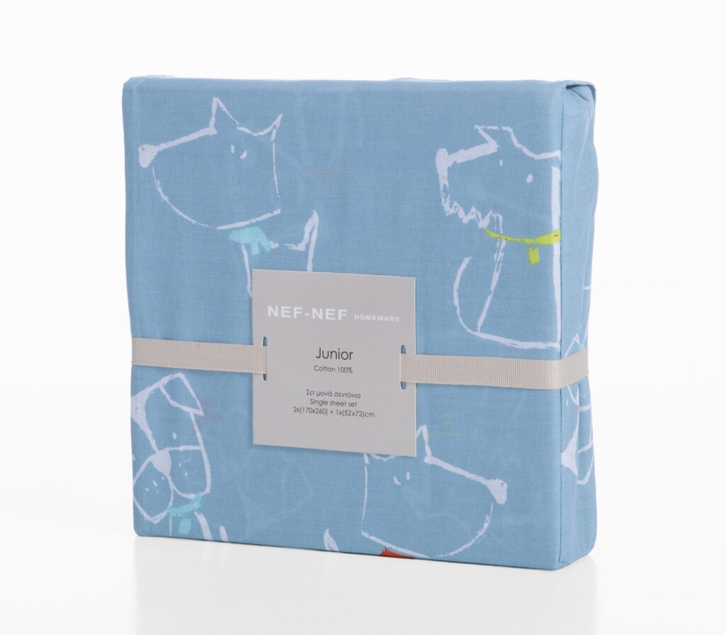 nef nef Παιδικά σετ σεντόνια μονά dog life 170x260 Μπλέ Κωδ. 039541