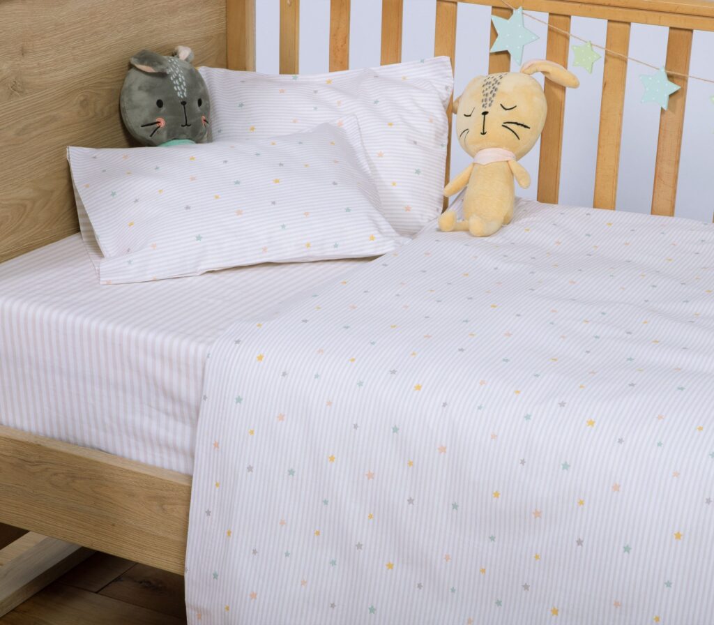 nef nef Βρεφικά σεντόνια κούνιας happy Γκρι Κωδ. 039591