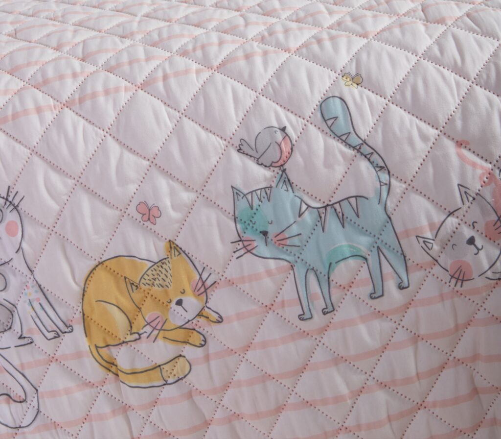 nef nef Παιδικό κουβερλί μονό cat life 180x240 Ροζ Κωδ. 039779