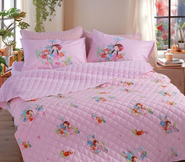 nef nef Παιδικό κουβερλί μονό welcome to india 180x240 Ροζ Κωδ. 039782