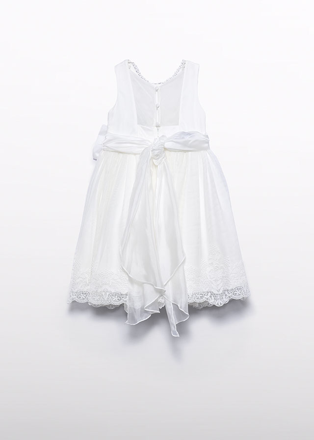 abel & lula Φορεμα τουλι κεντητο φιογκος 26 5051 3 Κρεμ