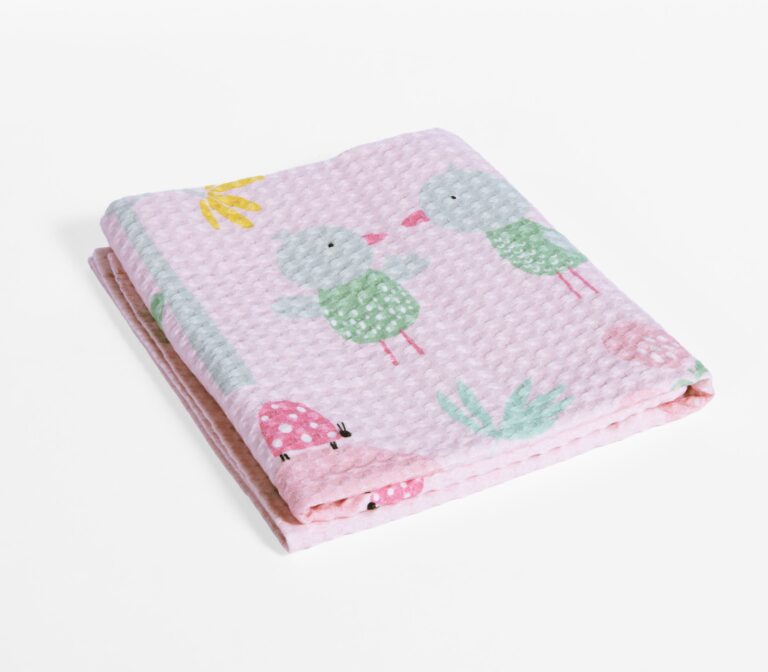 nef nef Βρεφική κουβέρτα πικέ αγκαλιάς spring happiness 80x110 Ροζ Κωδ. 039486