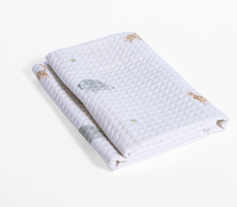 nef nef Βρεφική κουβέρτα πικέ αγκαλιάς jungle in motion 80x110 Εκρού Κωδ. 039490