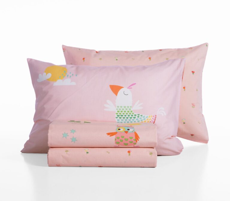 nef nef Παιδικά σετ σεντόνια μονά birds mania 170x260 Ροζ Κωδ. 039535
