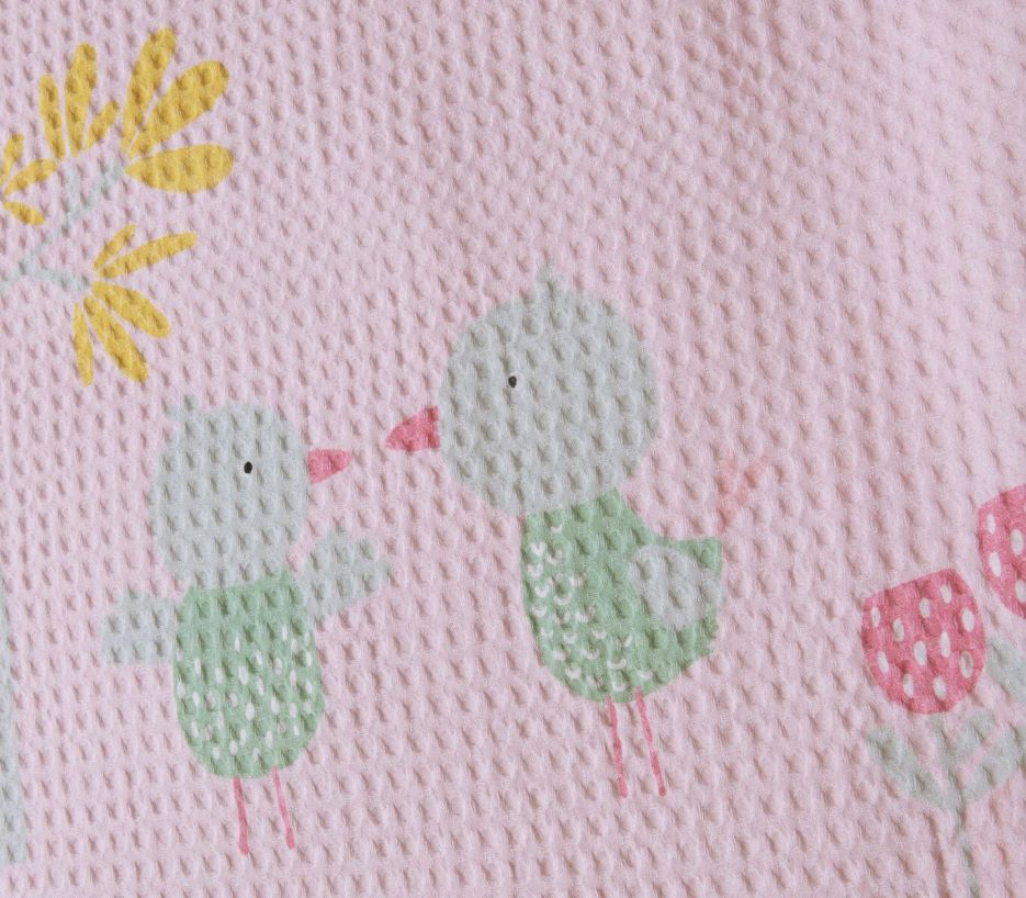 nef nef Βρεφική κουβέρτα πικέ αγκαλιάς spring happiness 80x110 Ροζ Κωδ. 039486