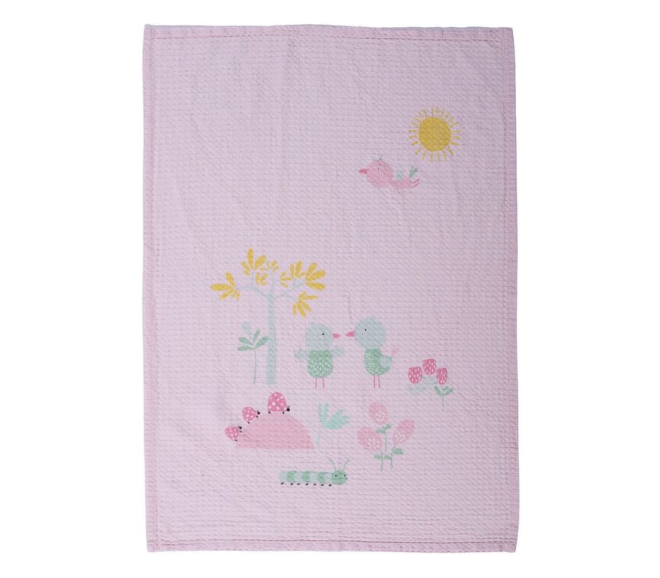 nef nef Βρεφική κουβέρτα πικέ αγκαλιάς spring happiness 80x110 Ροζ Κωδ. 039486
