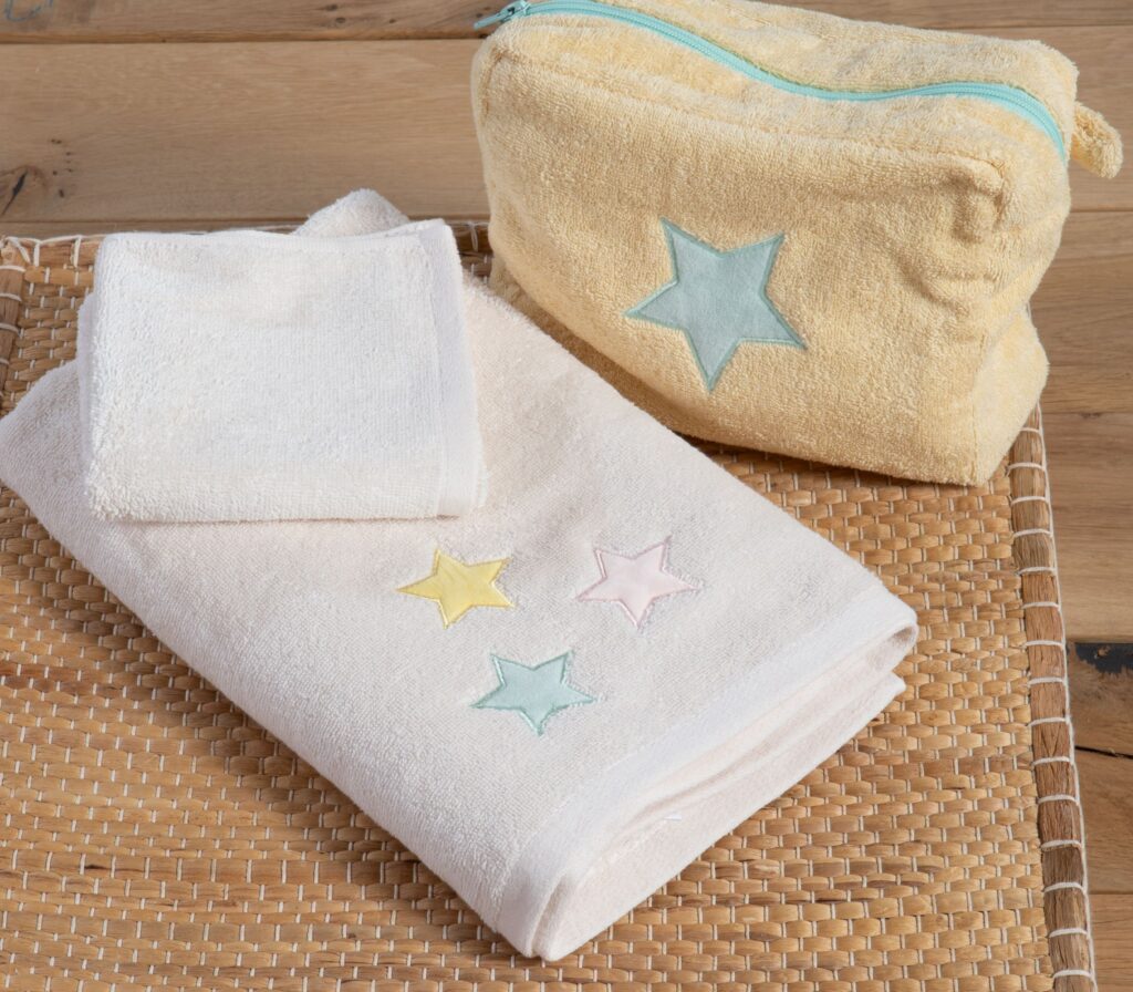 nef Νef Βρεφικές πετσέτες σετ 2τμχ happy Εκρού Κωδ. 039752