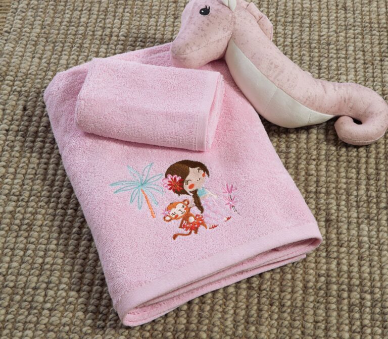 nef nef Παιδικές πετσέτες σετ 2 τμχ welcome to india Ροζ Κωδ. 039766
