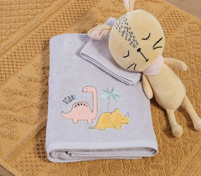 nef nef Παιδικές πετσέτες σετ 2 τμχ dinosaur art Γκρί Κωδ. 039771