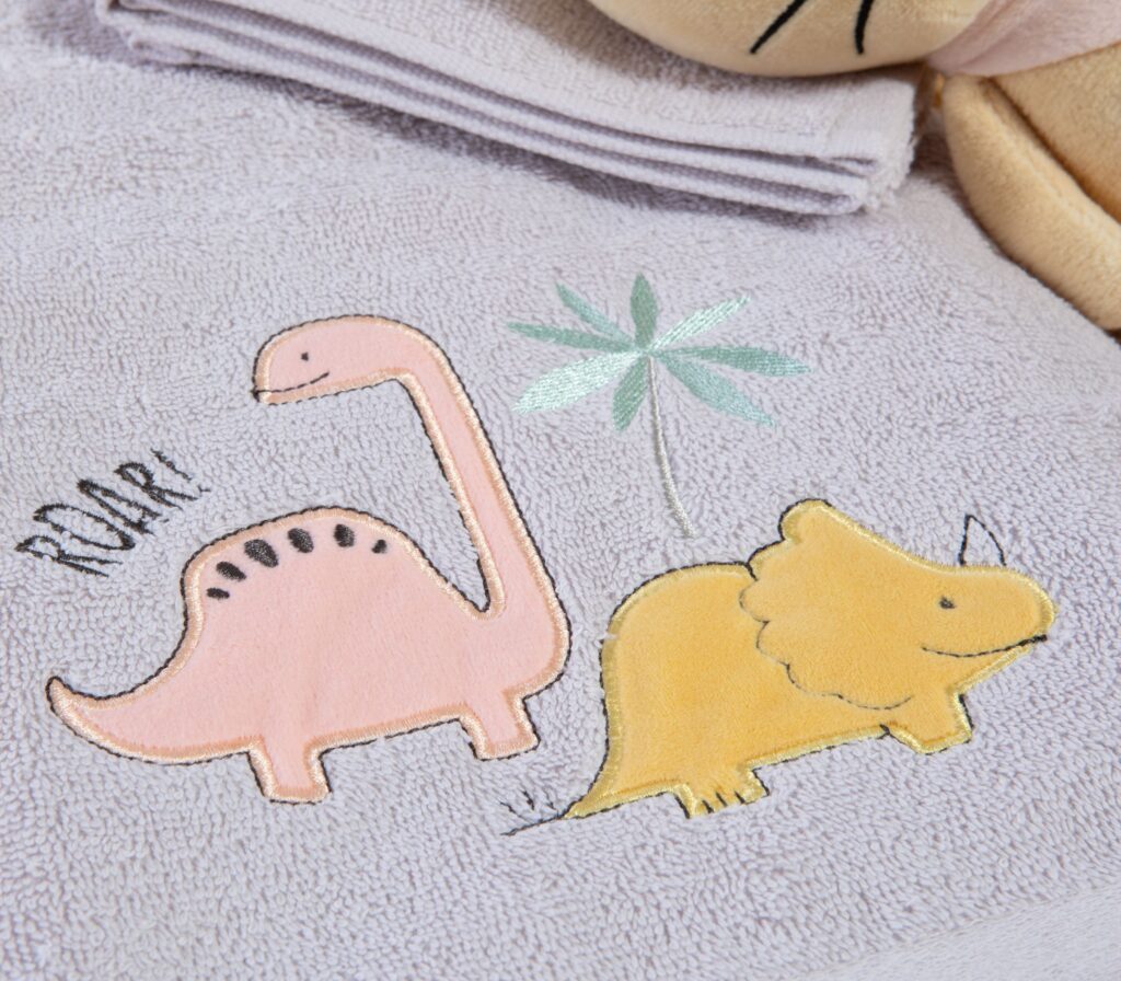 nef nef Παιδικές πετσέτες σετ 2 τμχ dinosaur art Γκρί Κωδ. 039771