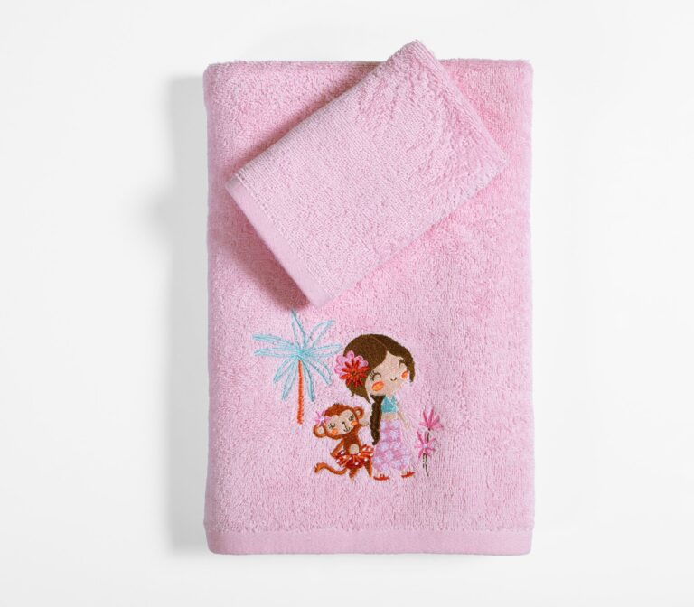 nef nef Παιδικές πετσέτες σετ 2 τμχ welcome to india Ροζ Κωδ. 039766